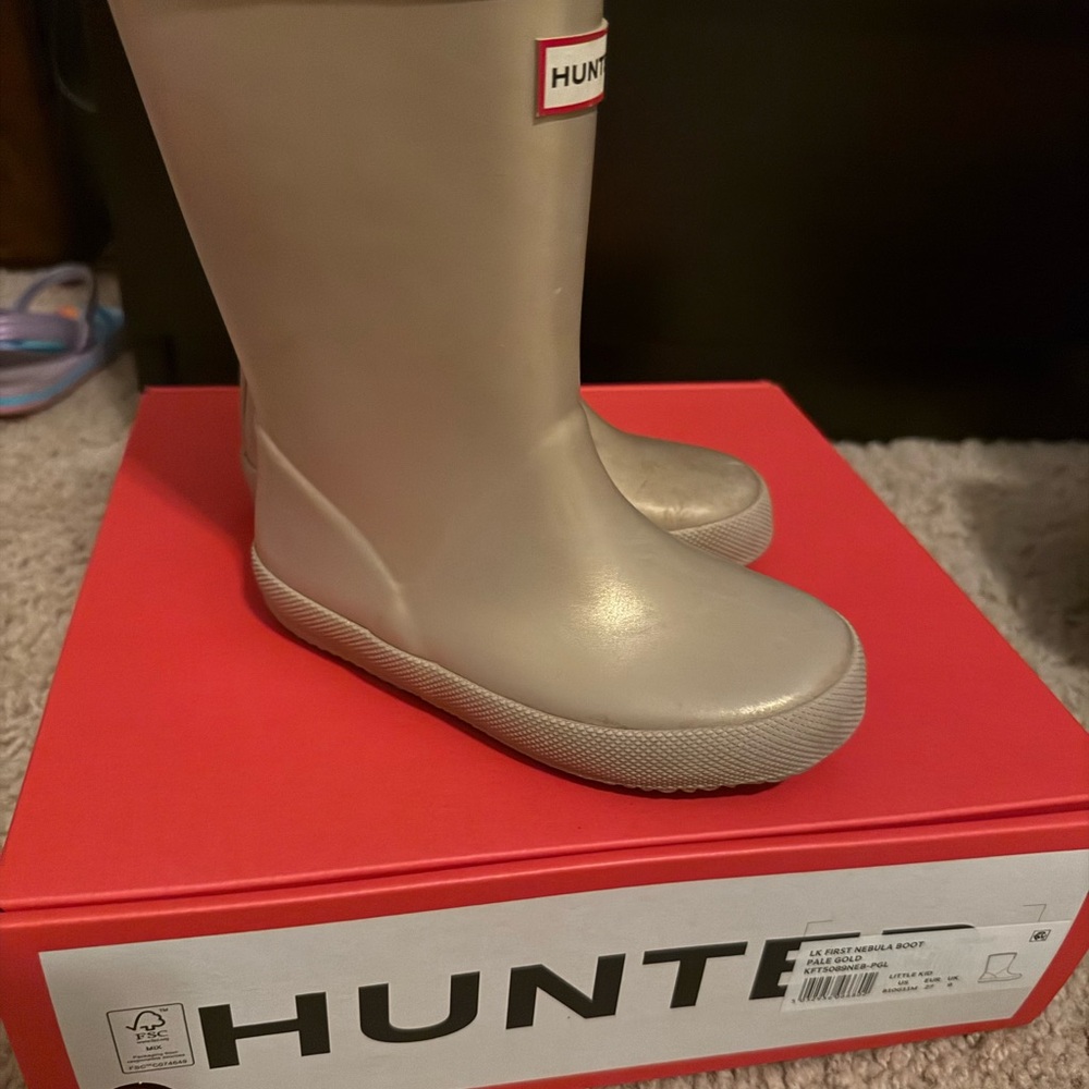Hunter Kids Gold Rain Boots